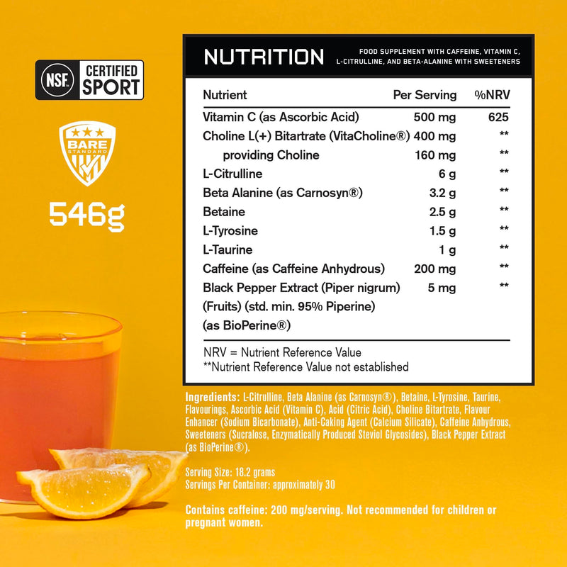 Bare Performance Nutrition, BPN Flight Pre Workout, Strong Increased Energy with CarnoSyn Beta Alanine, Pink Lemonade, 30 Servings