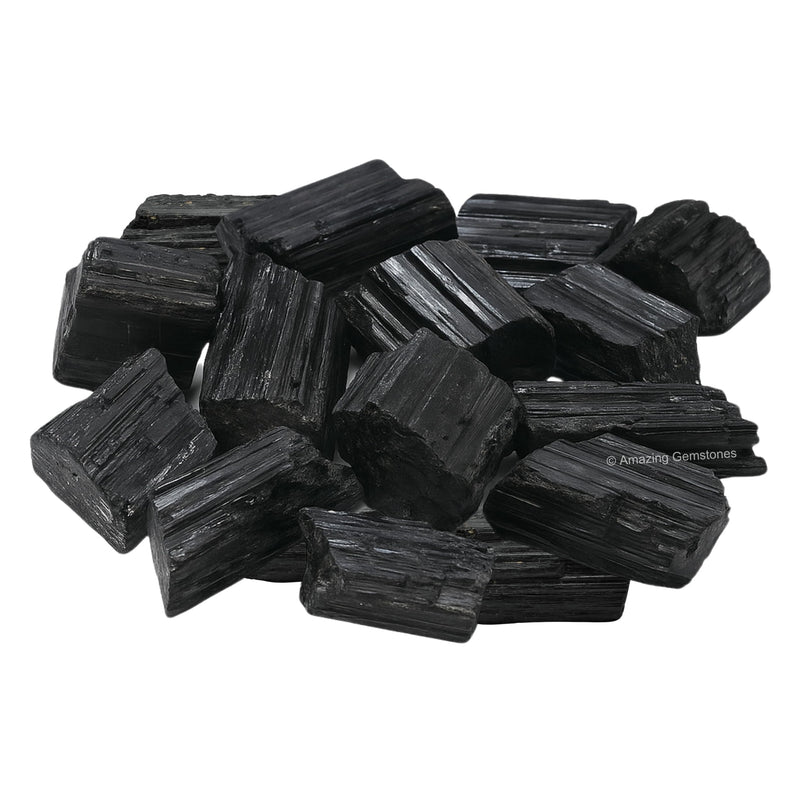[Australia] - Amazing Gemstone Black Tourmaline Raw Protection Crystals and Healing Stones, Natural Rocks for Tumbling - Raw Stones and Crystals (2 Pieces) 2 Pieces 