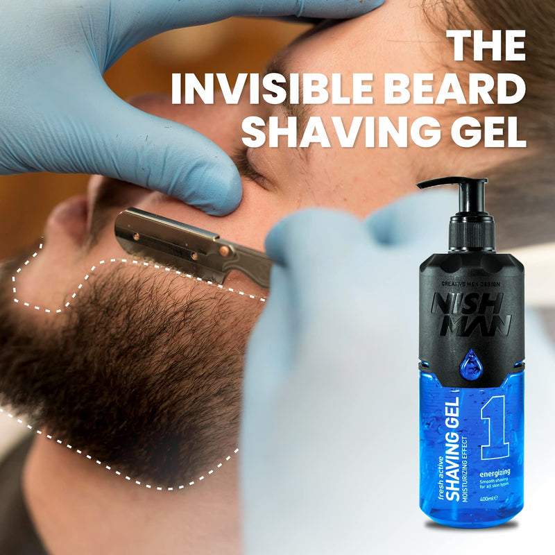 [Australia] - Nishman shaving gel - For a gentle shaving experience, moisturizing and nourishing - Perfect protection for smooth skin - Fresh and long-lasting scent - Men's care (01 - Energizing, 400ML) 400 ml (pack of 1) 01 - Energizing 