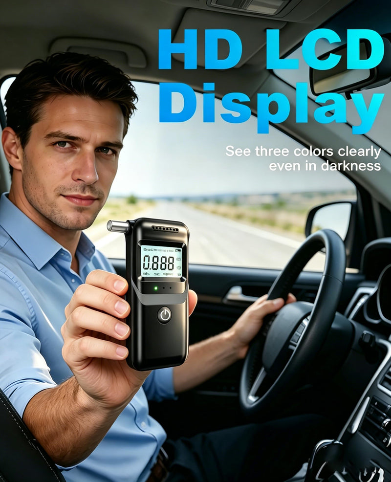 Breathalyzer, 2026 Upgraded Breathalyzers for Alcohol with LCD Digital Display, Personal Portable Alcohol Breathalyzer Tester for Home and Party Use, 5 Mouthpieces