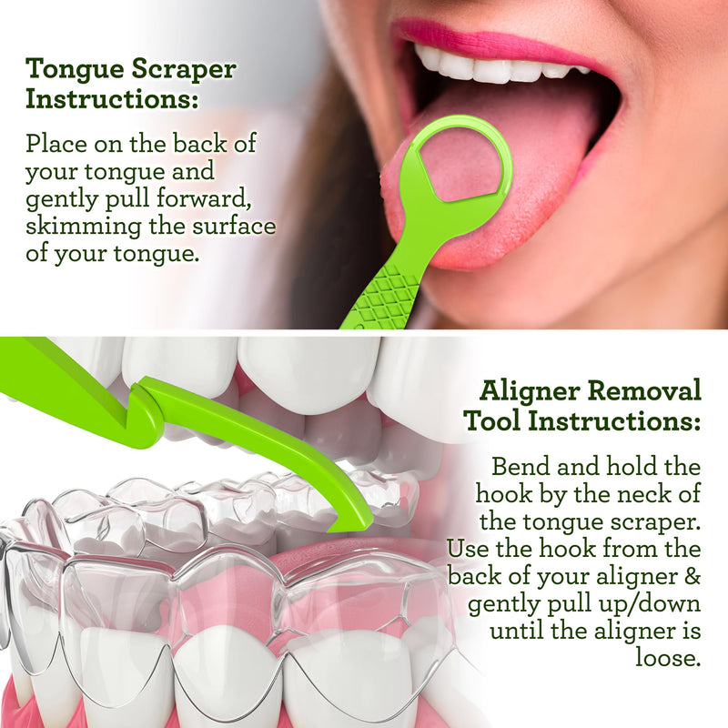 [Australia] - GuruNanda Disposable Tongue Scraper for Adults & Kids, Aligner Removal Tool (40 Ct) Dual-Function, BPA & PFAS-Free, Recyclable, Travel-Friendly, Promotes Fresh Breath, Easy to Use 