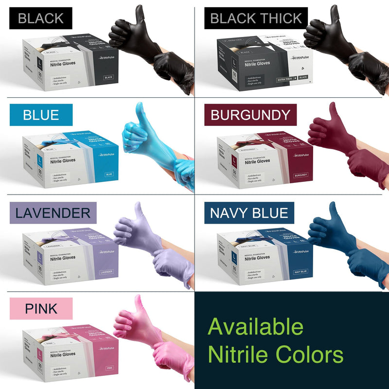 [Australia] - Black Gloves Disposable Latex Free Medium, 50 Count - Medical and Dental Grade Surgical Gloves - Powder Free Nitrile Gloves Medium - 3 Mil Thickness Black 