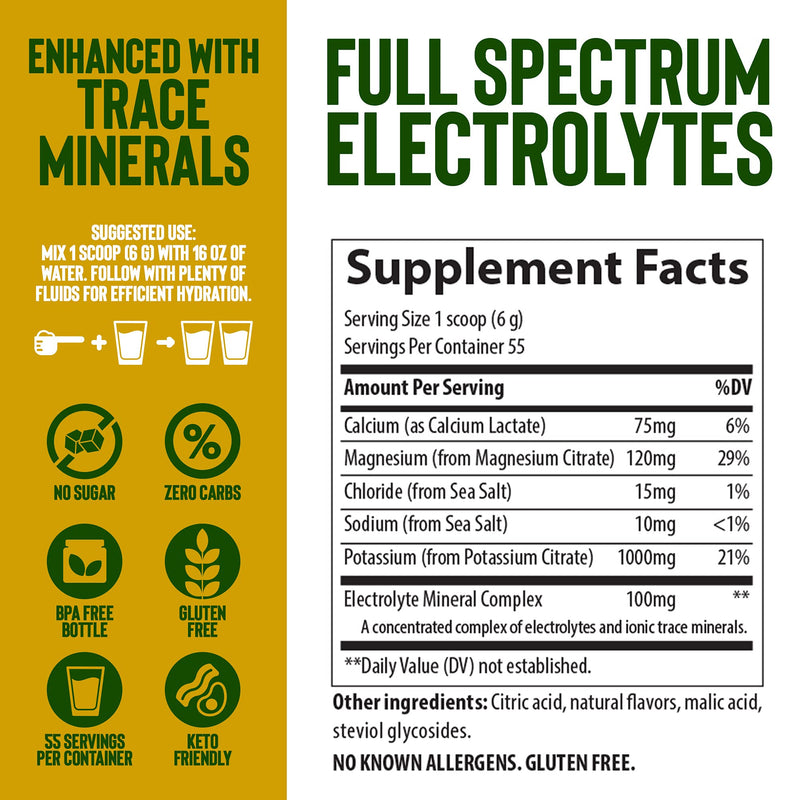 [Australia] - Trace Minerals | Keto Electrolyte Powder Drink Mix | Sugar Free | Promotes Energy and Endurance | Gluten Free, Vegan | Natural Lemon Lime | 55 Servings 