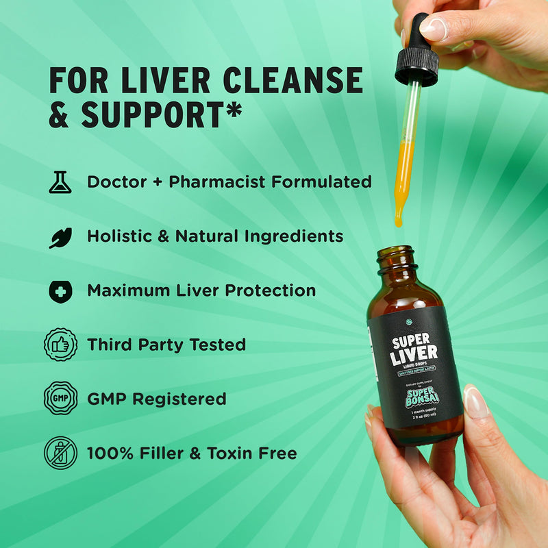 [Australia] - SuperBonsai Super Liver Support with Milk Thistle - All Natural Liver Cleanse Detox & Repair Aid - Doctor-Formulated Liver Supplement - Liquid Herbal Supplements for Liver Health - 1 Month Supply 