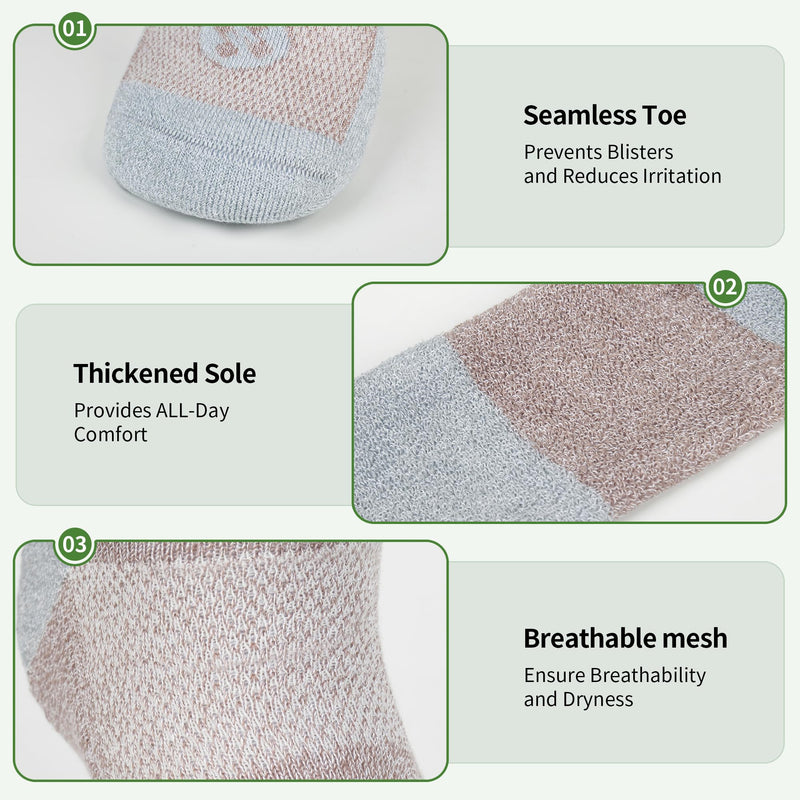 [Australia] - Diabetic Socks for Men,6 Pairs Bamboo Viscose No Binding Crew Diabetic Socks 9-12(White+Black+Dark Grey+Deep Grey+Sandy Color+Deep Blue-Large) White/Black/Dark Grey/Deep Grey/Sandy Color/Deep Blue Large 