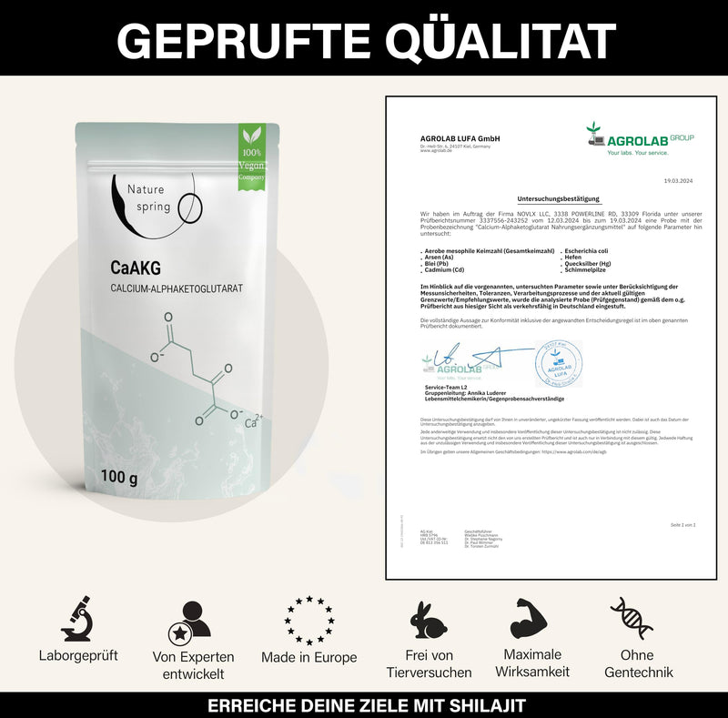 [Australia] - CaAKG | Calcium alphaketoglutarate | 100g +3.3 months | high dose | 1000mg | CaAKG in the best quality without additives | Laboratory tested in Germany 100 g (pack of 1) 