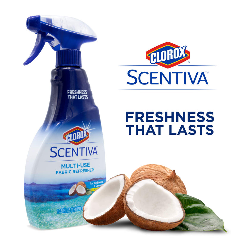 [Australia] - Clorox Scentiva Multi-Use Fabric Refresher Spray | Fabric Freshener for Closets, Upholstery, Curtains, and Carpets | Pacific Breeze & Coconut | 16.9 Ounces 16.9 Fl Oz (Pack of 1) 