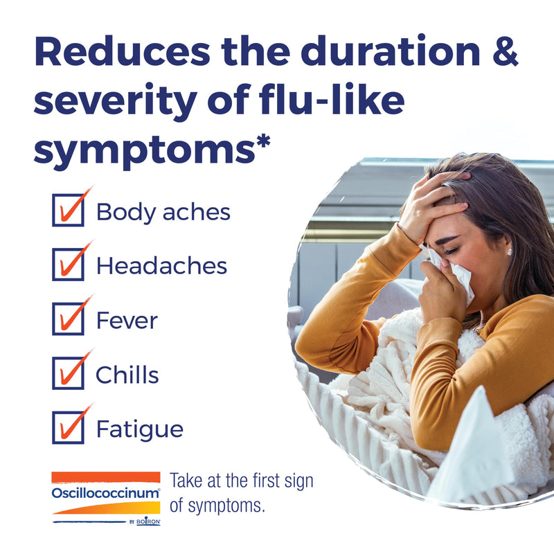 Boiron Oscillococcinum for Relief from Flu-Like Symptoms of Body Aches, Headache, Fever, Chills, and Fatigue - 30 Doses 30 Count (Pack of 1)