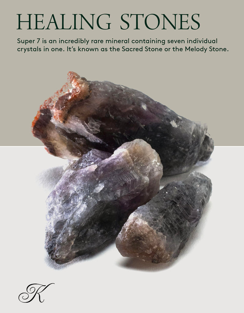 KALIFANO Super 7 Bundle with Healing & Calming Effects (500+ Carats) - High Energy Sacred Crystal containing Amethyst, Smoky Quartz, Quartz, Etc. (Family Owned and Operated)