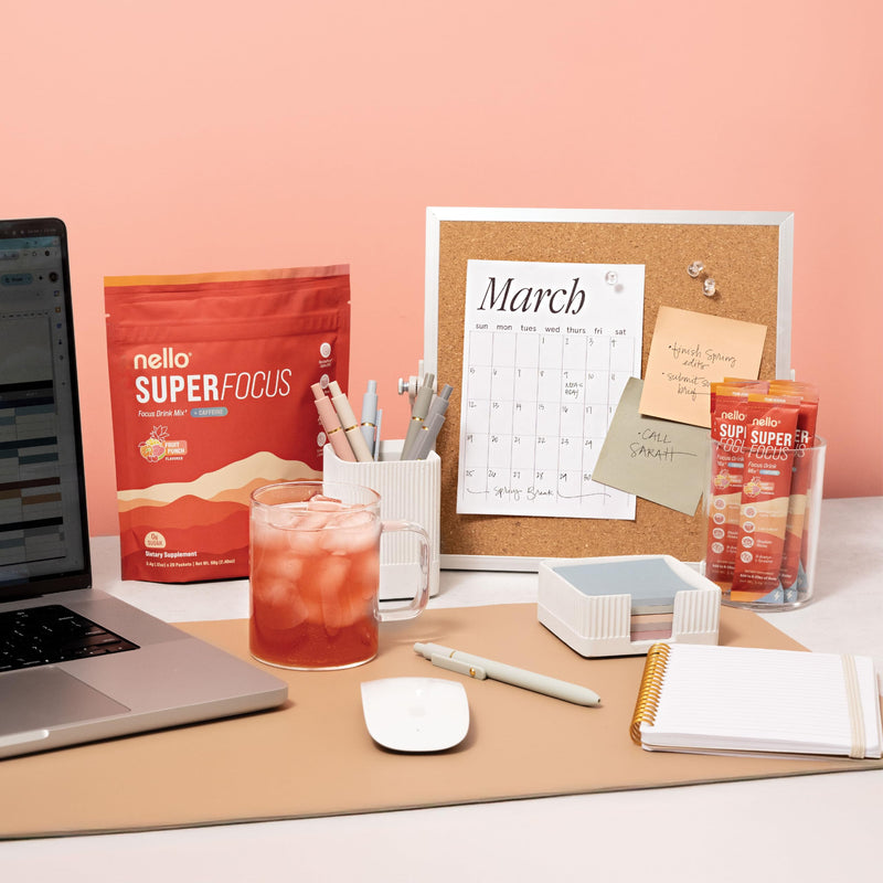 [Australia] - SuperFocus Fruit Punch with Caffeine‚Äì Nootropic Focus Drink Mix, 20 On-The-Go Packets, Alpha GPC, Lion‚Äôs Mane, Rhodiola, Sugar-Free 20 Servings (Caffeine) 
