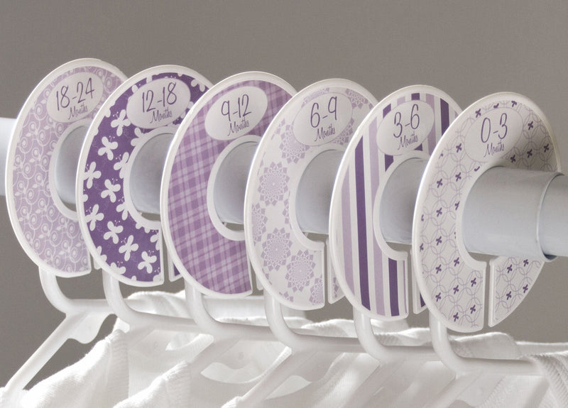 [Australia] - 6 Baby Girl Nursery C134 Clothing Size Closet Dividers Purple Theme 