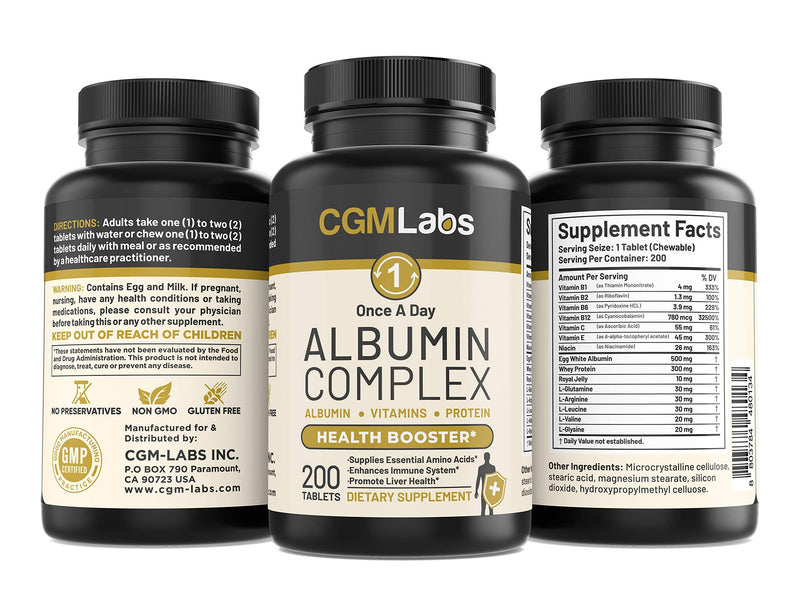 [Australia] - Once A Day Albumin Complex - Egg White Albumin, Whey Protein, Royal Jelly, Essential Amino Acids - 200Tablets 