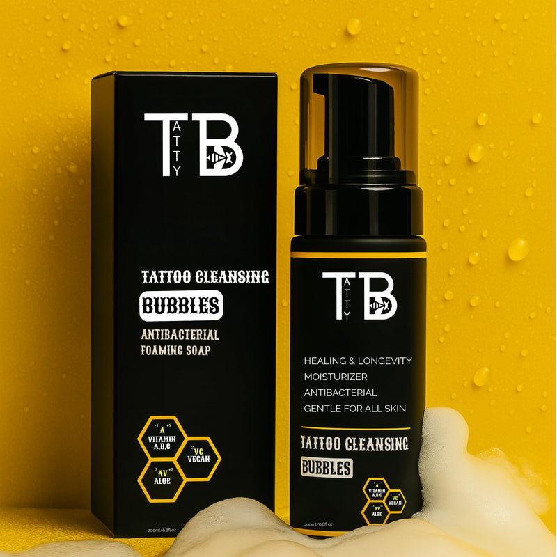 [Australia] - Tattoo Cleansing Foam – Gentle Tattoo Aftercare Soap & Piercing Wash • Hydrating Foam Cleanser for New Tattoos • 6.8 fl oz 200ml/6.8 Fl Oz 