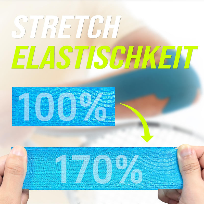[Australia] - Ceeport Kinesiology Tape (5cm x 5m, 3 Rolls) Elastic Kinesiotape Muscle Tape for Joint and Muscle Support, Shoulder, Ankle, Elbow, Wrist, Knee Pain Relief (Black+Pink+Blue) 