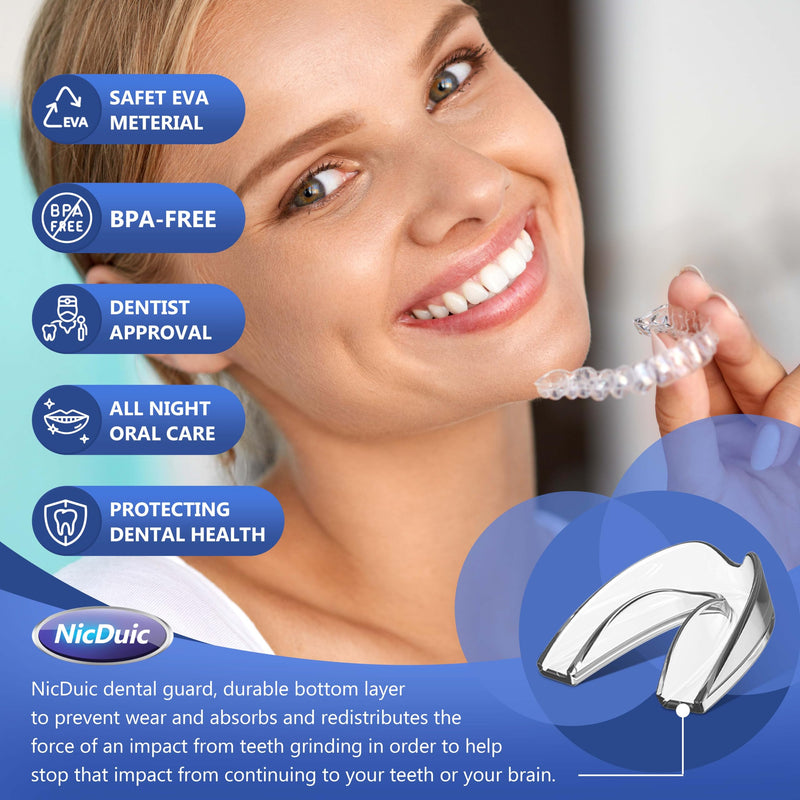[Australia] - Mouth Guard for Grinding Teeth at Night with a Cleaner, 2 Size/4 Pcs Night Guards for Teeth Grinding, Moldable & Reusable Mouth Guard for Sleeping with 6 Cleaning Tablets. 