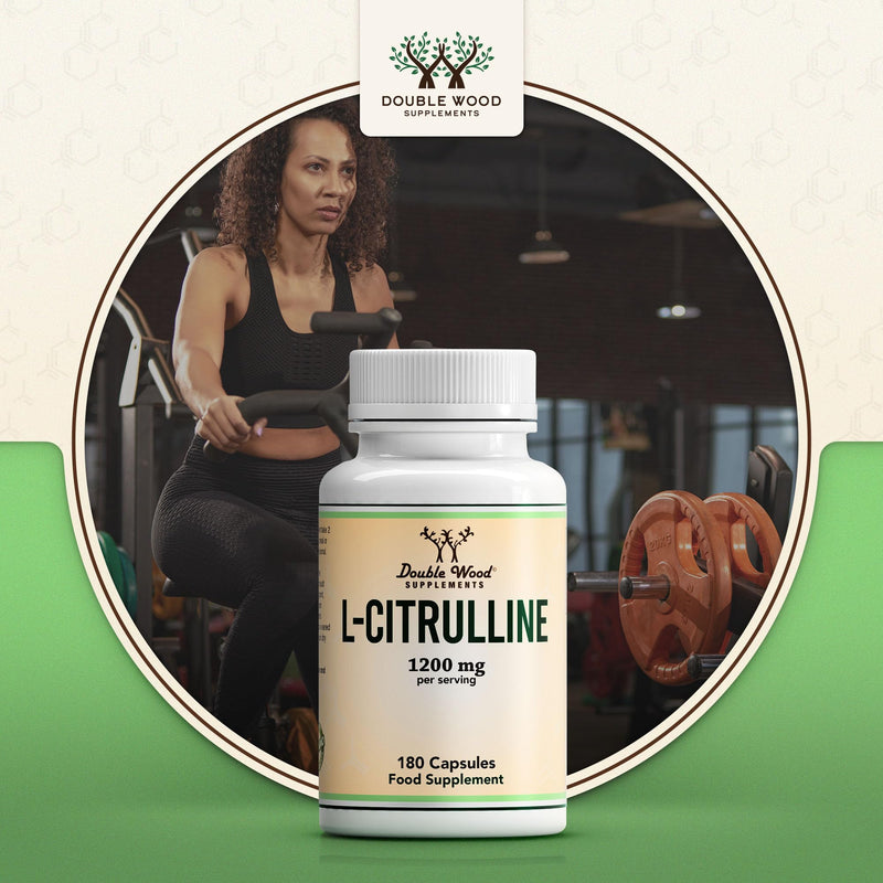 [Australia] - Double Wood L-Citrulline | 180 Citrulline Capsules – 1200 mg L Citrulline per serving | Dietary supplements with nitric oxide | GMO and gluten free (180 capsules) 180 pieces (pack of 1) 
