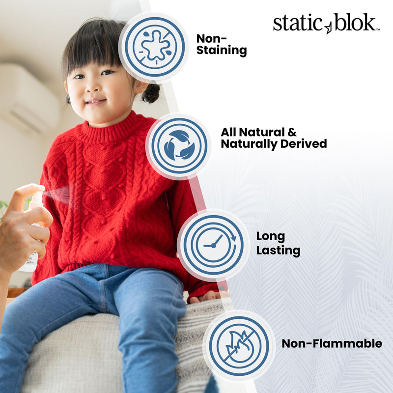 [Australia] - Anti-Static Spray for Clothes - Instantly Eliminate Static Cling, Flyaways, and Shocks from Clothes, Fabrics, Linens, Blankets & Rugs- All-Natural Formula - Lasts All Day- 2oz Travel Size 2 Fl Oz (Pack of 1) 
