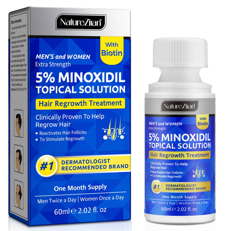 Minoxidil for Men-5% Extra Strength Hair Regrowth for Men Treatment-5% Topical Solution-Dropper Applicator Included -Minoxidil for Women-Stop Thinning & Hair Loss (1)
