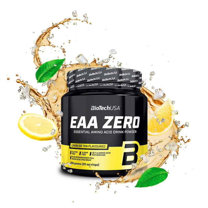 [Australia] - BioTechUSA EAA Zero - Essential Amino Acid Power | 7160mg EAA/serving | WHO recommended ratio | Sugar-free, gluten-free, 350 g, lemon iced tea 350 g (pack of 1) 
