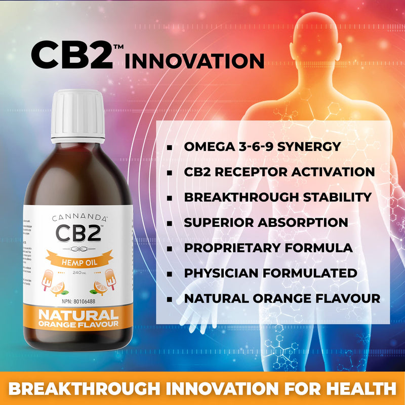 CB2 Organic Hemp Seed Oil - 240ml - Orange Flavour NATURAL ORANGE