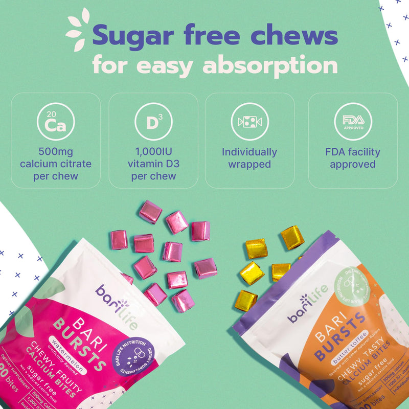 [Australia] - Bari Life BariBurst Calcium Citrate Soft Chews for Gastric Bypass, Gastric Sleeve and Duodenal Switch (Watermelon) Watermelon 