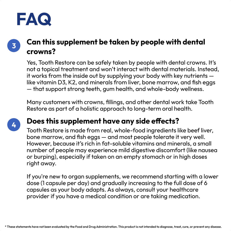 [Australia] - Tooth Restore for Adults with Remineralizing Gum Support 180 Capsules Made in USA - Teeth Vitamins for Strong Teeth Bone Health Supplement Calcium Vitamin D3 Hydroxyapatite Enamel Repair Tooth 