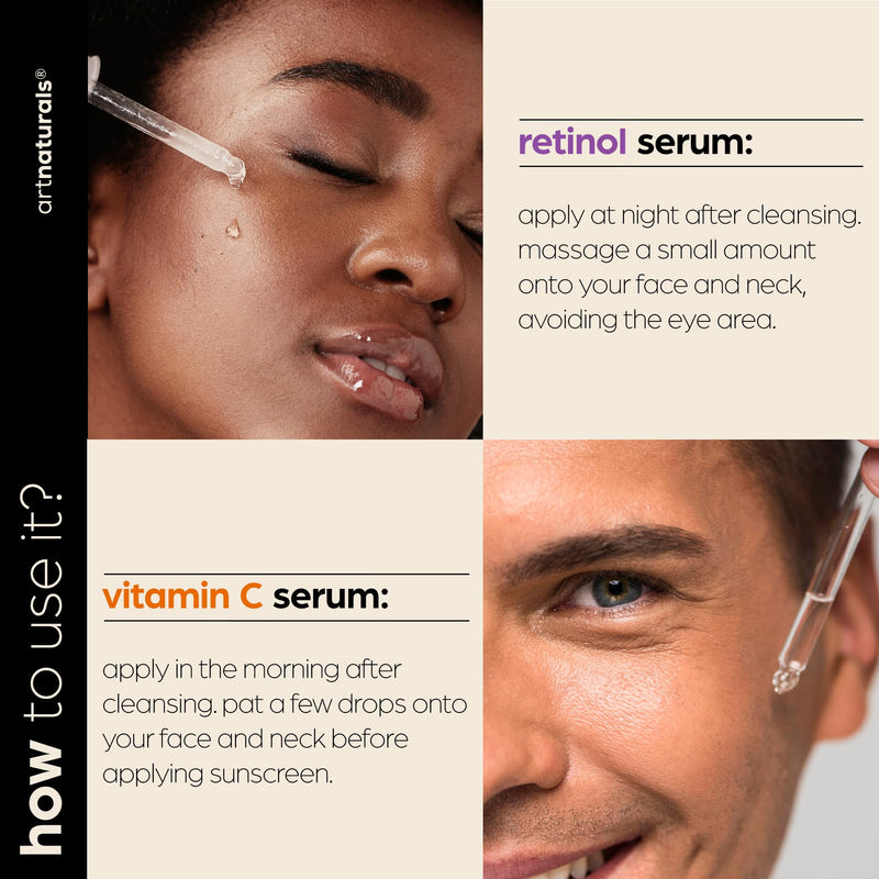 ArtNaturals Vitamin C & Retinol Serum Set, 2 Piece 1 Fl Oz (Pack of 2)