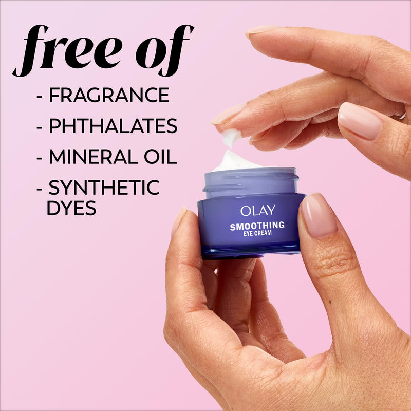 Olay Retinol 24 Night Smoothing Eye Cream, Fragrance-Free Hydrating Under Eye Treatment with Vitamin B3 and Retinol Complex for Fine Lines, Wrinkles, and Smoother Looking Skin, 0.5 Fl Oz