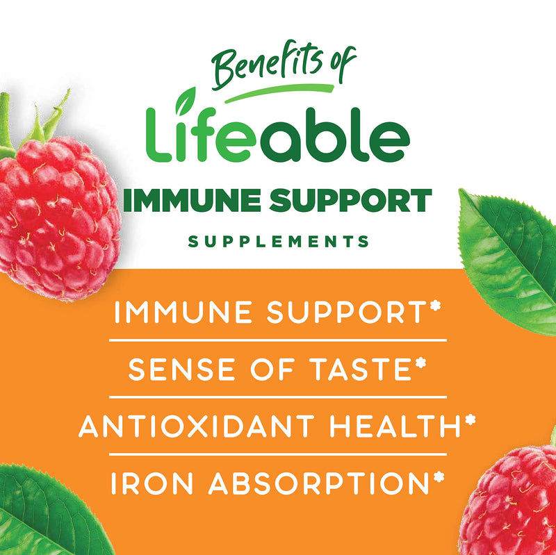 Lifeable Zinc 25mg Kids + Immune Support Kids, Gummies Bundle - Great Tasting, Vitamin Supplement, Gluten Free, GMO Free, Chewable Gummy