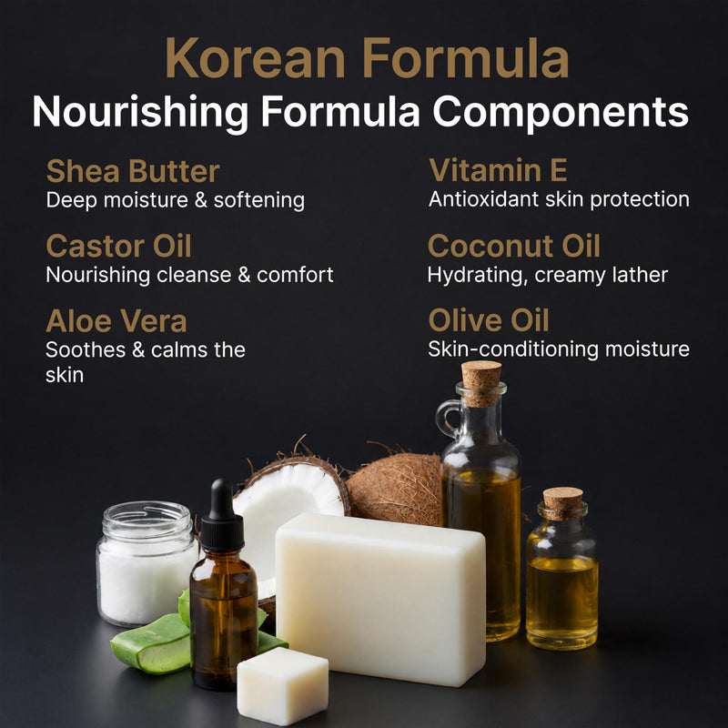Shea Butter & Castor Oil Soap Bar - Advanced Hydration & Gentle Skin Cleansing Moisturizing Face & Body Wash - Natural Korean Cold-Pressed Formula with Castile Oil, Vitamin E & Aloe Vera - 2 Pack G11 Shea Butter Castor Oil 2 Pack