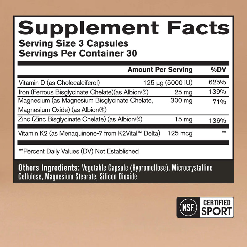 BARE PERFORMANCE NUTRITION Endurance Essentials | Endurance Athlete Daily Multivitamin | NSF Certified for Sport | Supports Energy, Muscle Function, Immune & Bone Health | 30 Capsules