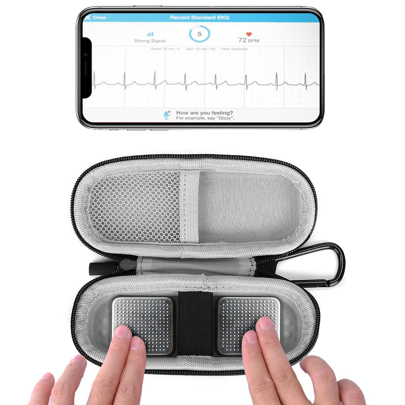 [Australia] - Glamgen Case for kardiamobile EKG Heart Monitor, Hard Travel Case for KardiaMobile 6L, Case for Kardia EKG Monitor, Pill Box and Carabiner Clip Included, Heart Monitor Travel case 