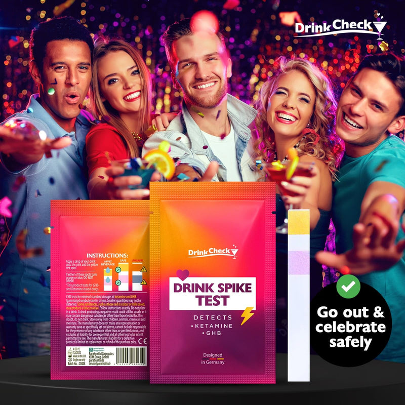 Drink Safety Test Strips, 1 Test – Detect Harmful Substances in Seconds – Portable Personal Security Kit for Clubs and Parties – Compliant with California Law