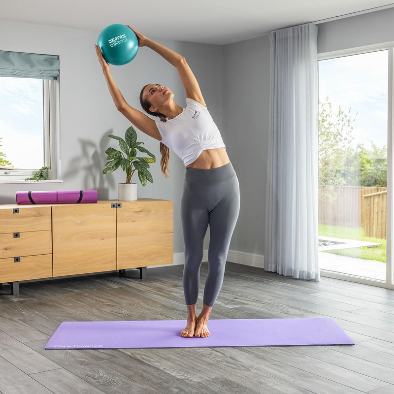 [Australia] - 9 Inch Anti Burst Pilates Ball - Mini Exercise Ball for Yoga, Barre, Stretching and Core Stability Workout Teal 