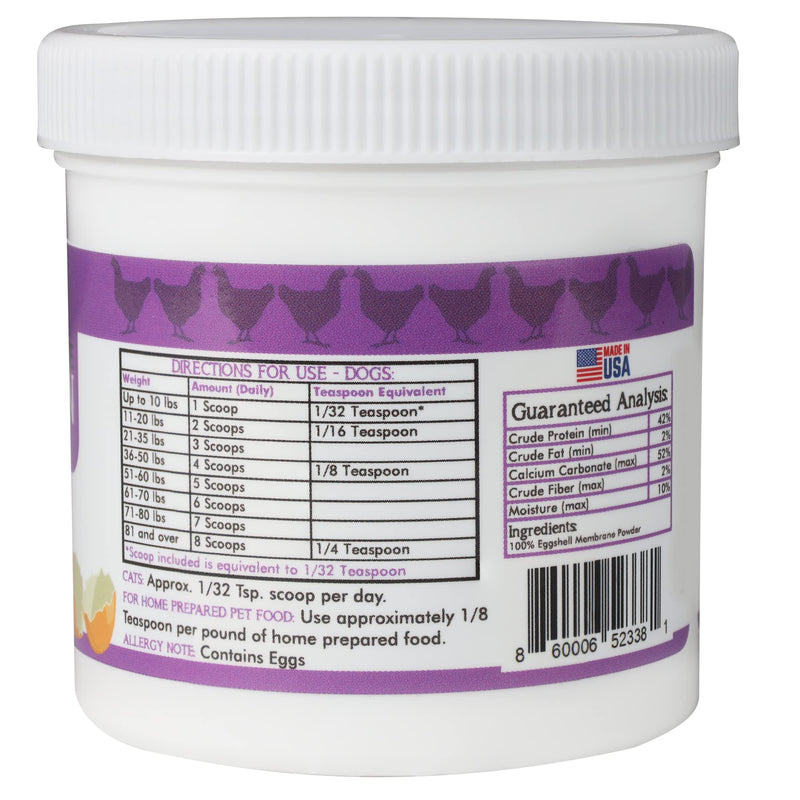 Eggshell Membrane Collagen for Dogs - Non-Gelatin and Non-Bone Marrow Based, All Natural Premium Dog Collagen Powder from Eggshell Membranes: Supports Pet HIPS, Joints, Nails, Fur and Digestion. - PawsPlanet Australia