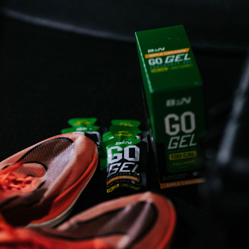 [Australia] - BARE PERFORMANCE NUTRITION, BPN Go Gel Endurance Gel, Vegan + Gluten Free Running Gel with 24g of Carbohydrates & 100 Calories per Gel Pack, 10 Single-Serving Gel Packs, Apple Cinnamon 