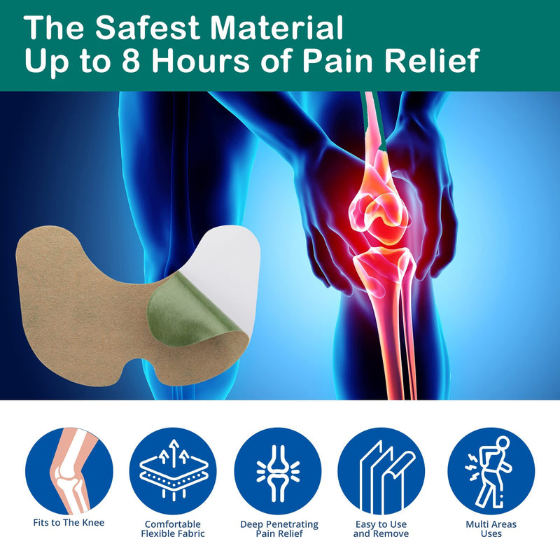 [Australia] - MYMULIKE Pain Relief Patch Knee, Pack of 52 Knee Pain Plasters, Natural Knee Patch, Heat Plaster Knee Pain Relief Patch for Neck Knee Muscles Joints Pain 