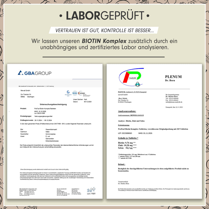 [Australia] - Biotin high dose 10,000 mcg - hair growth, skin & nails - biotin + zinc + selenium - 365 tablets - biotin complex 100% vegan - laboratory tested with certificate - supply pack for 1 year Biotin complex 91 g (pack of 1) 