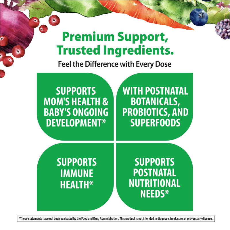 Rainbow Light Postnatal Multivitamin for Women | 120 Capsules | Supports Mom’s Health & Baby’s Development | with Vitamin C and Zinc | Superfoods Blend & Probiotics