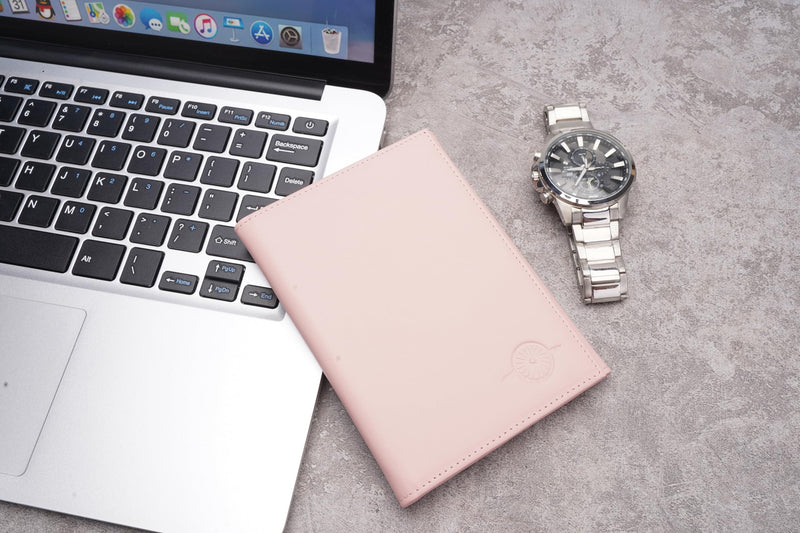 MAVRIK Pilot Document Holder – Genuine Leather Passport Wallet for Pilots – Aviation Gift, Travel Organizer, Pilot License Holder, FAA Medical Holder, Flight Bag Essential Light Pink