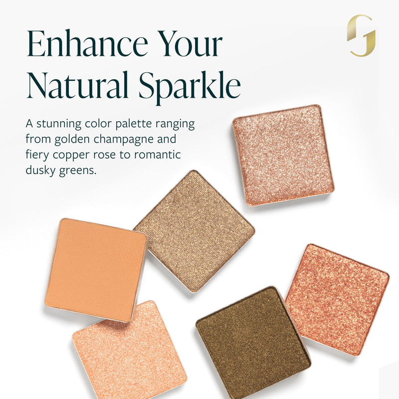 [Australia] - Guide Beauty Shadow Palette, Shimmer Eyeshadow Palette Featuring Hues Ranging from Radiant Golden Champagne & Copper Rose to Dusky Greens, Universal, Ergonomic Design, 6 Shades, 1 pc 