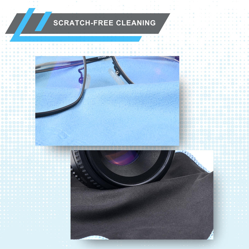 [Australia] - Eco-Fused Microfiber Cleaning Cloths - 5 Pack - Double-Sided Cleaning Cloths - Microfiber and Suede Cloth for Smartphones, LCD TV, Tablets, Laptop Screens, Camera Lenses and Delicate Surfaces 5 Pack - 6.6 X 6.2" (Blue) 