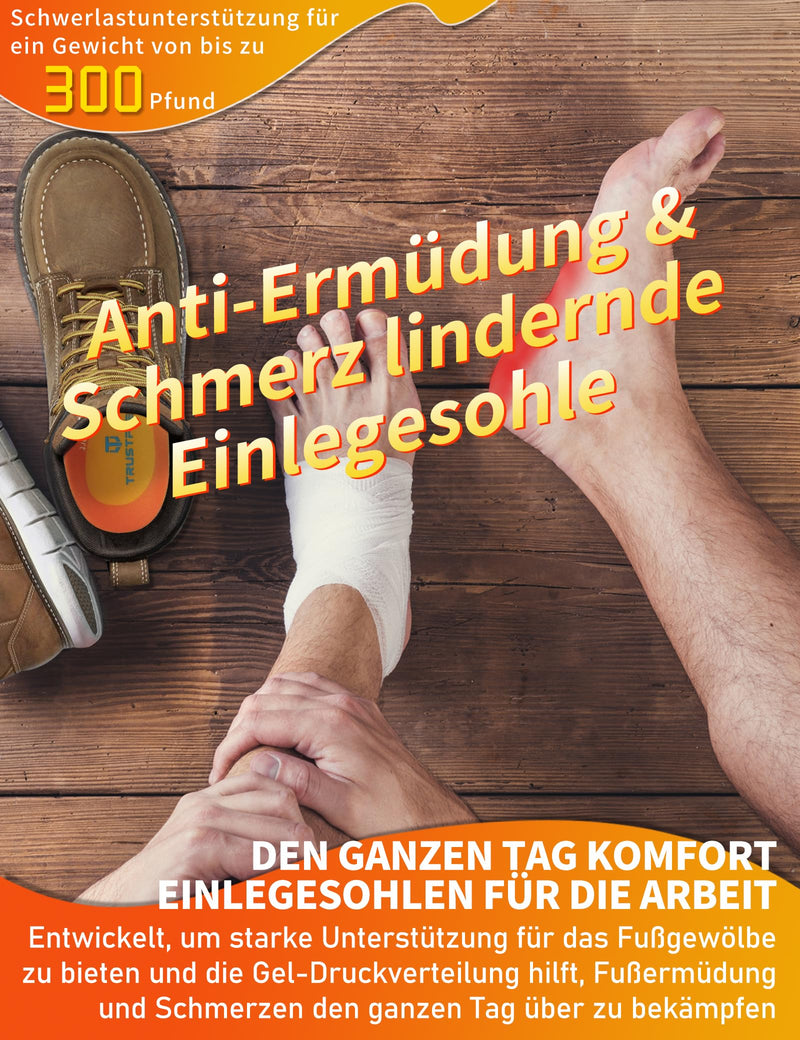 [Australia] - Trustfeet Orthopedic Insoles All-Day Comfort at Work, High Arch Support Insoles for Plantar Fasciitis, Heel Spurs, Flat Feet, Foot Pain, Distributes Foot Pressure-XS 