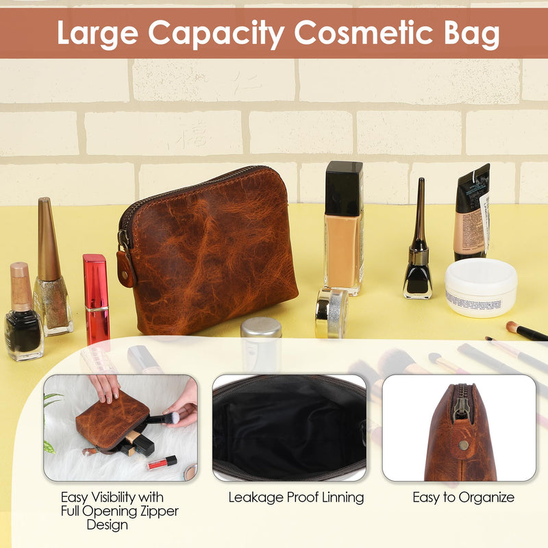 Gift for him and her, Gift for men and women, Christmas and New Year Gift, Leather Cosmetic Bag and Leather Toiletry Bag