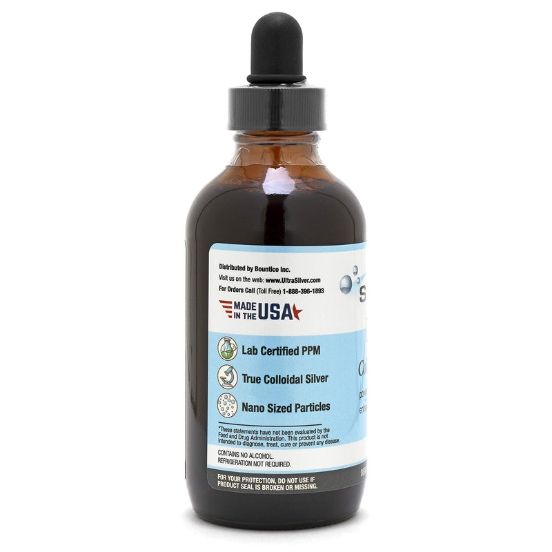 [Australia] - Ultra Silver® Colloidal Silver | 500 PPM, 4 Oz (118mL) | Mineral Liquid Supplement | True Colloidal Silver - with Dropper 
