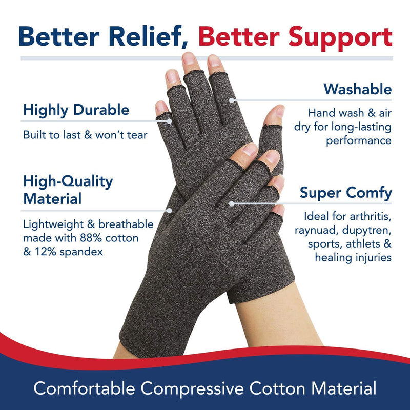 Dr. Arthritis Bundle: Copper Lined Wrist Support (Single) + Compression Gloves (L)