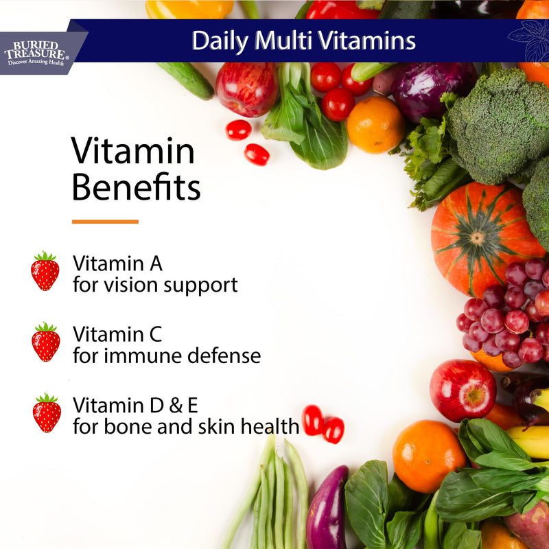 Buried Treasure Daily Nutrition Liquid Multivitamin and Mineral Supplement with Trace Minerals, Superfoods, Vitamin A, B-Complex, C, D, E, Methylfolate, Biotin, Magnesium, Zinc, Resveratrol, 32 serv