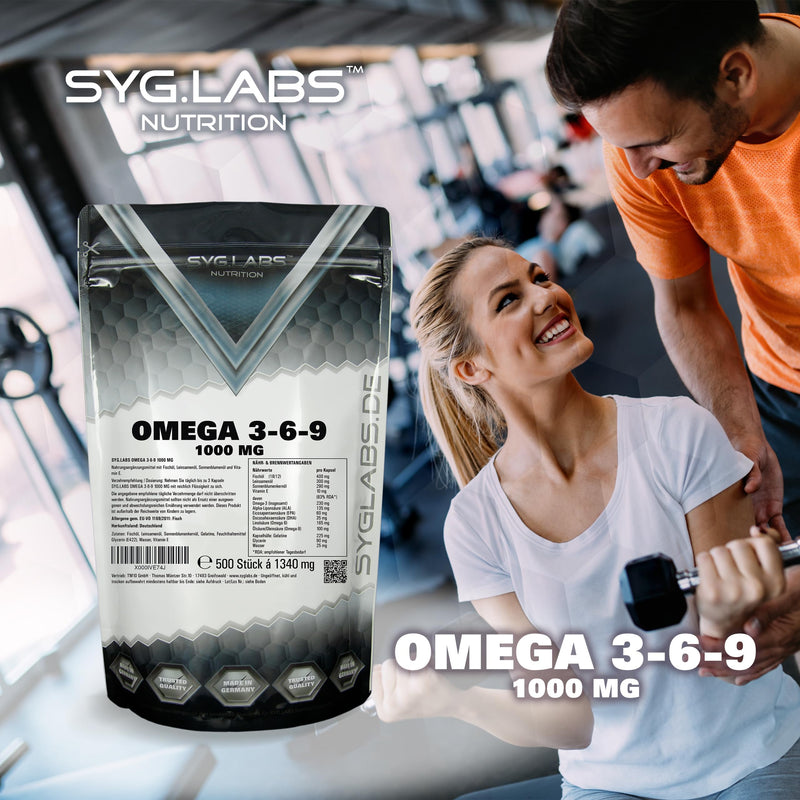 [Australia] - Syglabs Omega 3-6 - 9 1000mg high dose (+Vitamin E) - 500 capsules 500 pieces (pack of 1) single 