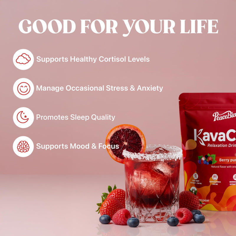 Supercalm Powdered Drink Mix, Cortisol Reducer and Sleep Aid with Kava Root, Ashwagandha, L-Theanine, Magnesium Glycinate, Lemon Balm, Rhodiola, Vitamin D3 & B6, Vegan, Non-GMO, 20 Packets