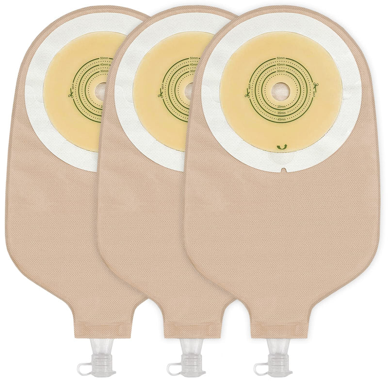 [Australia] - 20 PCS Urostomy Bag Drainable Pouches with Measure Card, One Piece Ostomy Supplies for Colostomy Ileostomy Stoma Care, Cut-to-Fit Plug Type 